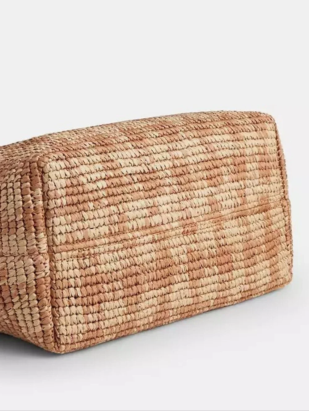 Coach Tan Woven Straw Tote Bag with Leather Trim